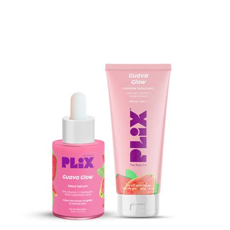 Buy Plix Spf 50 Guava Glow Sunscreen And 10 Vitamin C Face Serum Combo