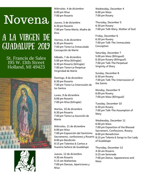 Novena A La Virgen De Guadalupe St Francis De Sales Parish