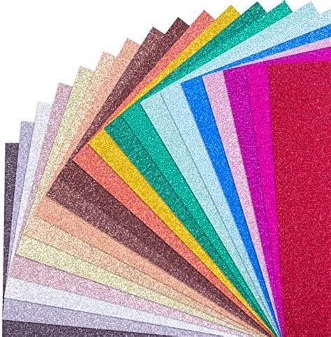 MCPINKY Glitter Cardstock Paper 52 Sheets A4 Sparkly Paper Premium