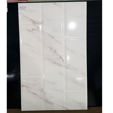 Jual Keramik Dinding KIA Zircon White 25x40 Motif Bata Marmer