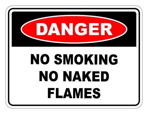 No Smoking No Naked Flames Danger Safety Sign