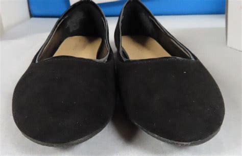 Nwob Lc Lauren Conrad Womans Sz 7 Memory Foam Sock Sheen Black Ballet Flats Ebay