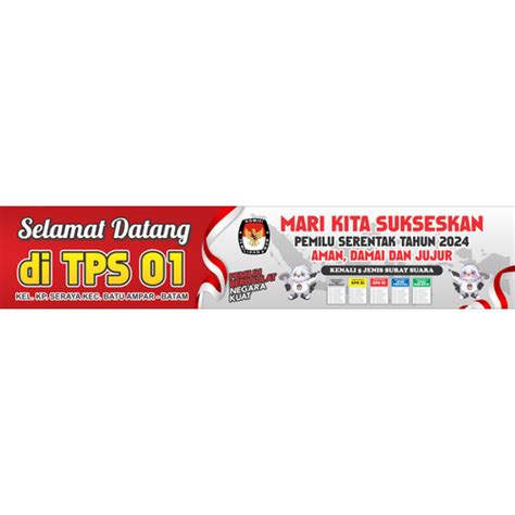 Jual Banner Spanduk Selamat Datang Di TPS Bisa Custom 1x2 Meter