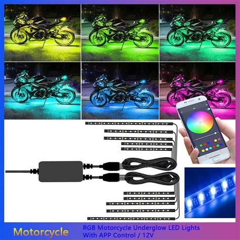 Luces Led Rgb Para Control De Motocicleta Tira De L Mpara De Ambiente