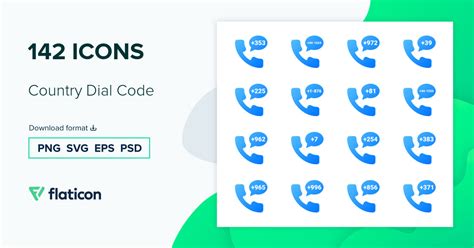 Country Dial Code Icon Pack Gradient Fill 140 Svg Icons