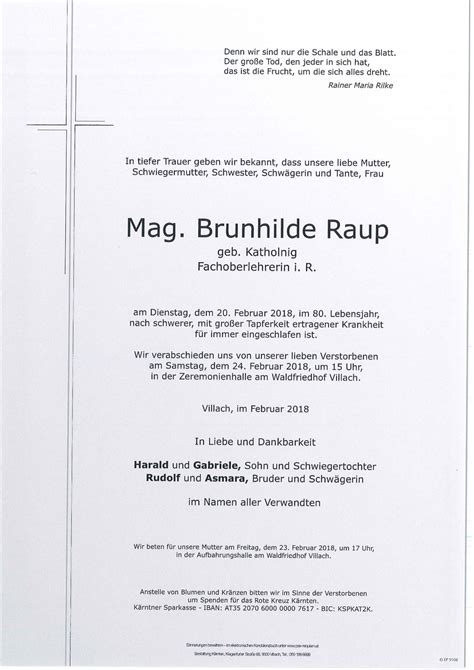 Parte für Mag Brunhilde Raup pax requiem