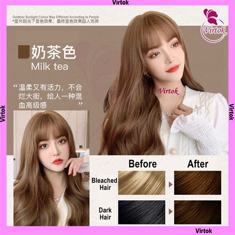 Virtok Bubble Wash Hair Dye Foam Hair Coloring Shampoo Color Cream Wash Pewarna Rambut Bubble