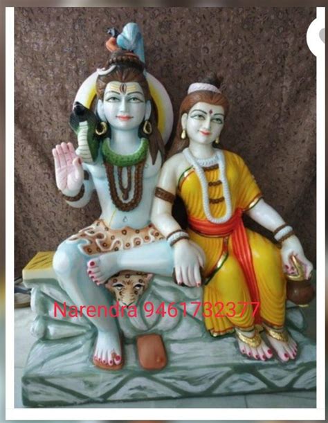 White Painted Marble Mahadev Parvati G For Temple At Rs 45000 In Alwar