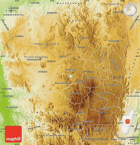 Physical Map of Antananarivo