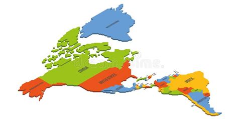 Mapa Das Américas Terras Brancas E água Cinzenta Mapa Político Detalhado Do Continente Da