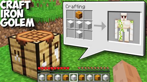 What If You Craft Iron Golem Inside Crafting Table In Minecraft Strange Mobs Youtube