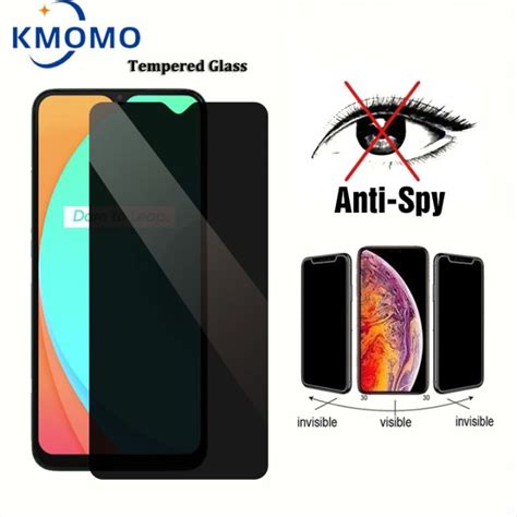 Anti Spy Privacy Tempered Glass Realme C67 C51 C53 C55 C35 C33 C30 C30s