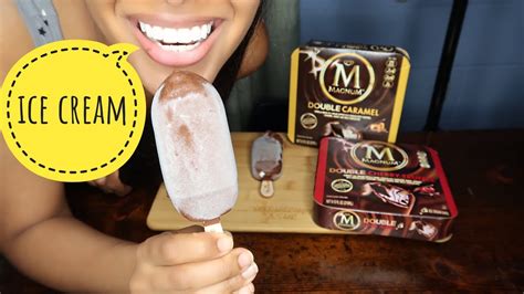 Asmr Magnum Ice Cream Bars Crunchy Eating Sounds No Talking Youtube