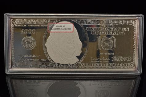 1999 $100 One Hundred Dollar Silver Proof W/ Box And