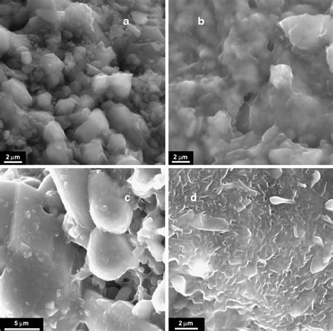 SEM Micrographs Of A Pozzolana Surface Before A And After B C