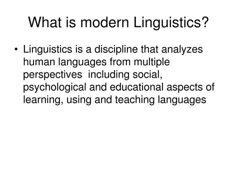 Ppt What Is Modern Linguistics Powerpoint Presentation Free