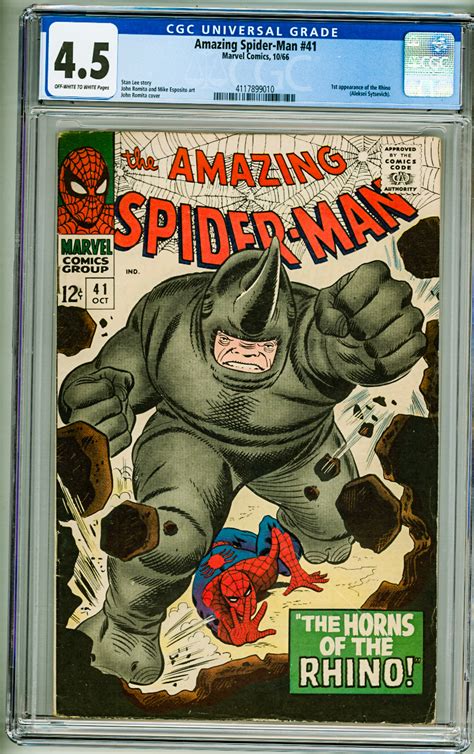 Amazing Spider Man 41 CGC 4 5 OWW Pages 1st Appearance Of The Rhino