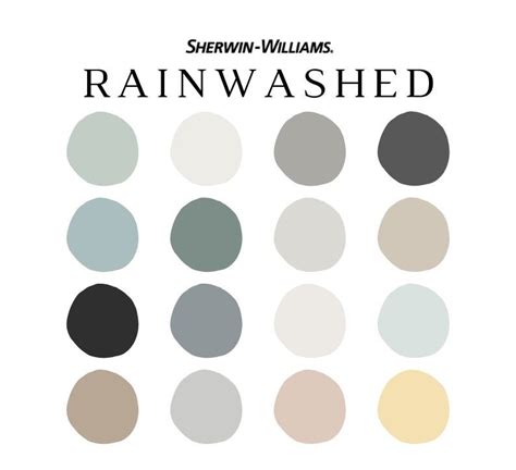 Sherwin Williams RAINWASHED Color Palette Beach House Colors Coastal