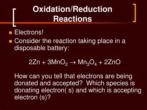 PPT Introduction To Oxidation Reduction Reactions PowerPoint