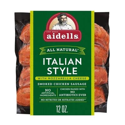 Aidells Italian Style With Mozzarella Cheese Smoked Chicken Sausage