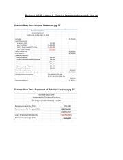 Business E Lecture Financial Statement Homework Take Up Docx