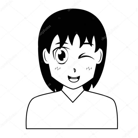 Anime Chica Manga Retrato Vector De Stock Por Yupiramos