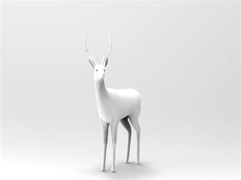 3d Deer Rigged Model
