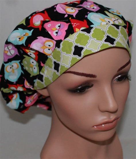 Sleepy Owls Bouffant Women S Scrub Hat Or Nurses Scrub Etsy