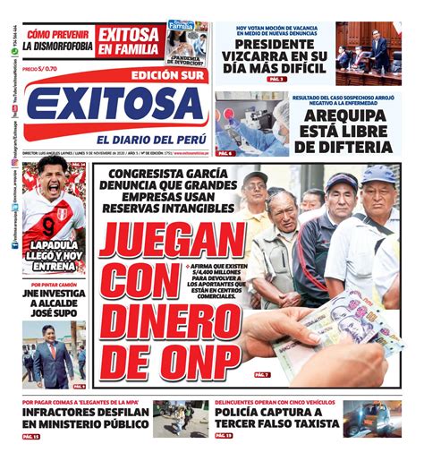 Diario Exitosa Sur Lunes De Noviembre De By Diario Exitosa