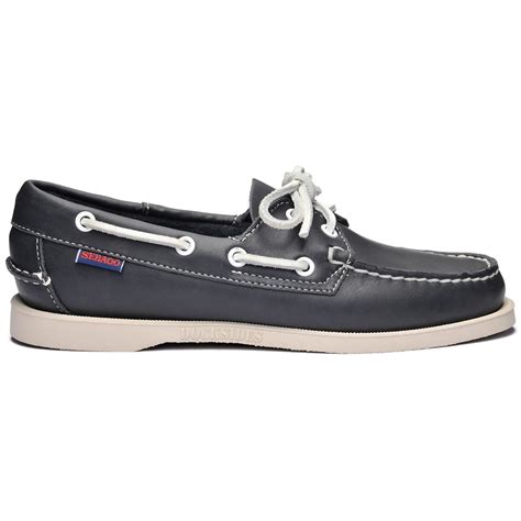 Sebago Chaussures Bateaux Pour Femme En Cuir Marine Portland