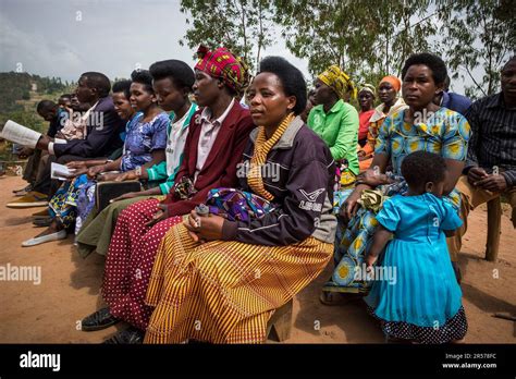 Rwanda. Burera lake. surrounding of Kidaho. Catholic religion ceremony ...