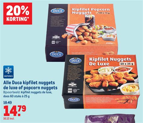 Alle Duca Kipfilet Nuggets De Luxe Of Popcorn Nuggets Aanbieding Bij Makro