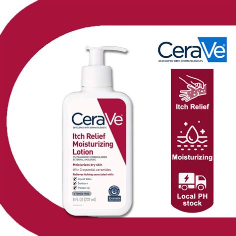 Cerave Itch Relief Moisturizing Cream Lotion Dry Body Skin Itch Relief With Pramoxine