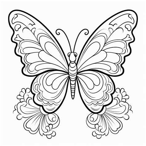 Dibujo 21 de Mariposa para niños para colorear