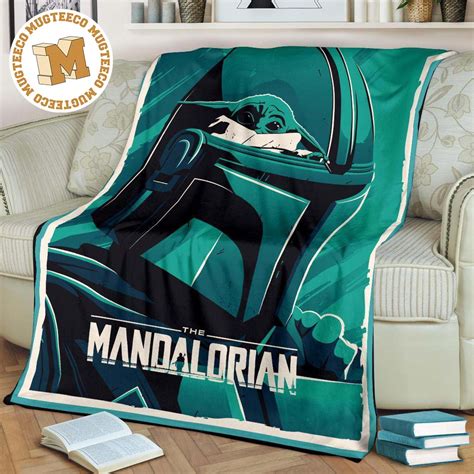 Mandalorian Fleece Blanket Funny Baby Yoda Bounty Hunter Mugteeco