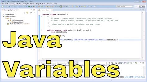 Declaring And Using Integer Variables In Java Java Programming