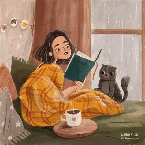 Illustrator Marina Vishtak Cozy Illustration Clipart On Instagram