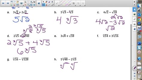 Adding And Subtracting Radicals Notes Dec 20 YouTube