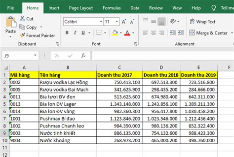 M O T Nh To N Nhanh D Li U C A B Ng Trong Microsoft Excel