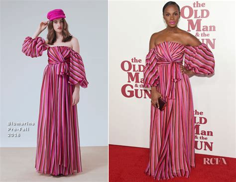 Tika Sumpter In Blumarine The Old Man And The Gun New York Premiere