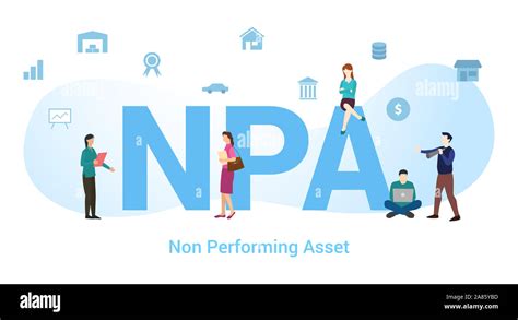 Npa Non Performing Asset Concept With Big Word Or Text And Team People