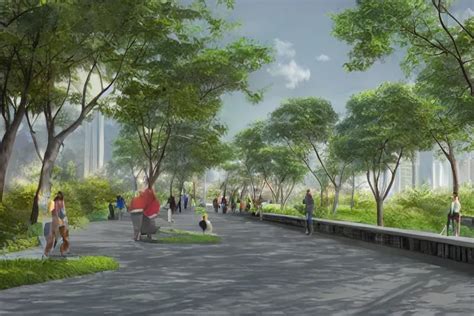 Linear Park And Esplanade Along Pasig River Concept Stable Diffusion