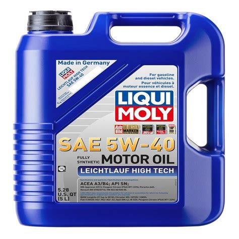 LIQUI MOLY Leichtlauf High Tech Full Synthetic Engine Oil 5W 40 5 Liters