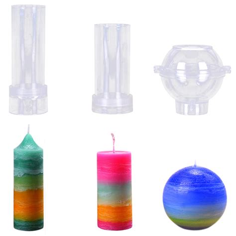 Buy MeiMeiDa Plastic Candle Molds For Candle Making Set Of 3