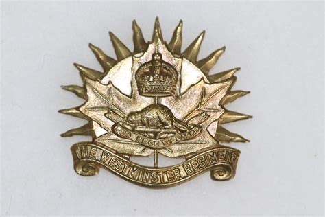 Original Ww Canadian The Westminter Regiment Canada Cap Badge