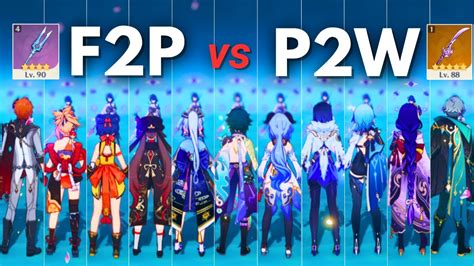 12 F2p Vs P2w Dps Dmg Comparison Is My Wallet Worth [ Genshin Impact ] Youtube