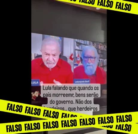 É falso que Lula disse em live que o governo vai confiscar heranças