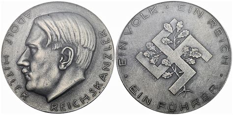 Hitler Adolf 1889 Braunau 1945 Berlin Zinnmedaille O J 1933