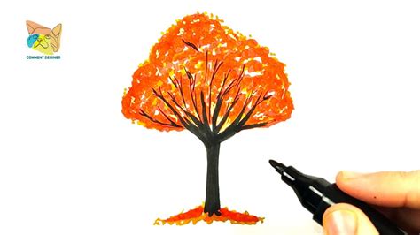 comment dessiner un arbre d automne facile à dessiner YouTube