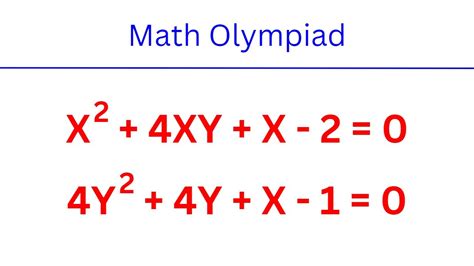 Math Olympiad Algebra Problem Youtube